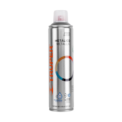 Pintura en aerosol Truper, plata metálico, bote esbelto, 400 ml
