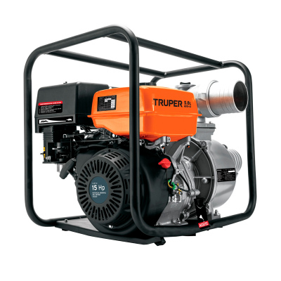 Motobomba autocebante 4" x 4" a gasolina 15 HP, TRUPER