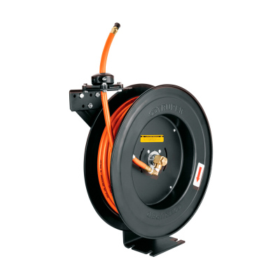 Manguera para compresor,de hule,15m x 3/8",carrete retráctil Truper