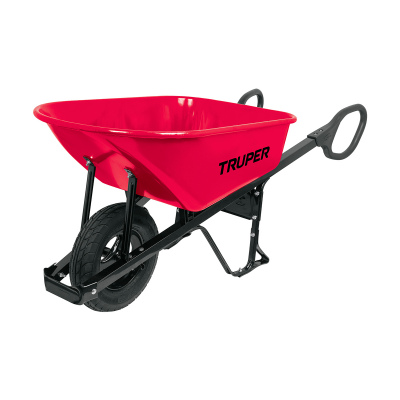 Carretilla 6 ft3, llanta neumática reforzada, mangos c/asas