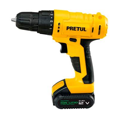 Taladro inalámbrico 3/8", 12 V, Pretul