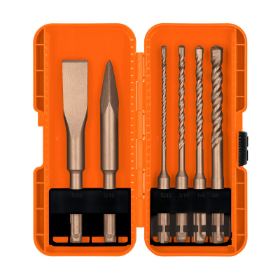 Juego de 6 brocas y cinceles SDS plus en estuche, Truper