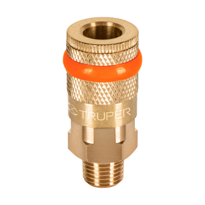 Cople de latón, cuerda 1/4 NPT, macho, Truper