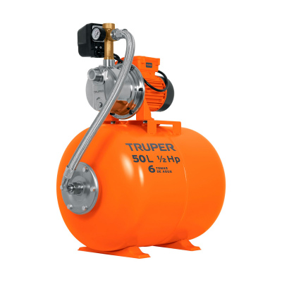 Equipo hidroneumático 50L, bomba jet inox. 1/2 HP, TRUPER