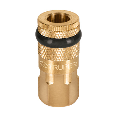 Cople de latón, cuerda 1/4 NPT, hembra, Truper