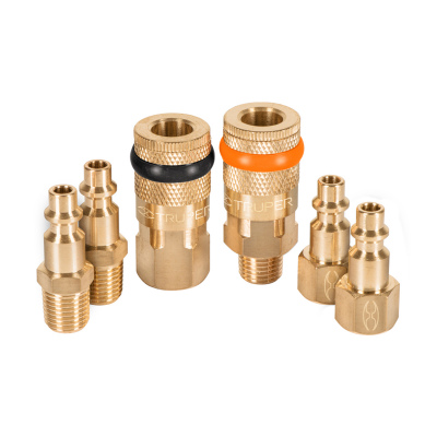 Juego de 6 piezas, coples y conectores rápidos de latón Truper