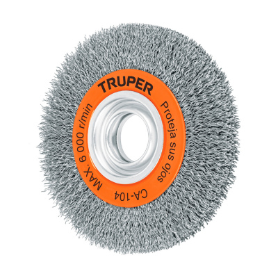 Carda alambre ondulado 6" x 3/4" para esmeril, Truper